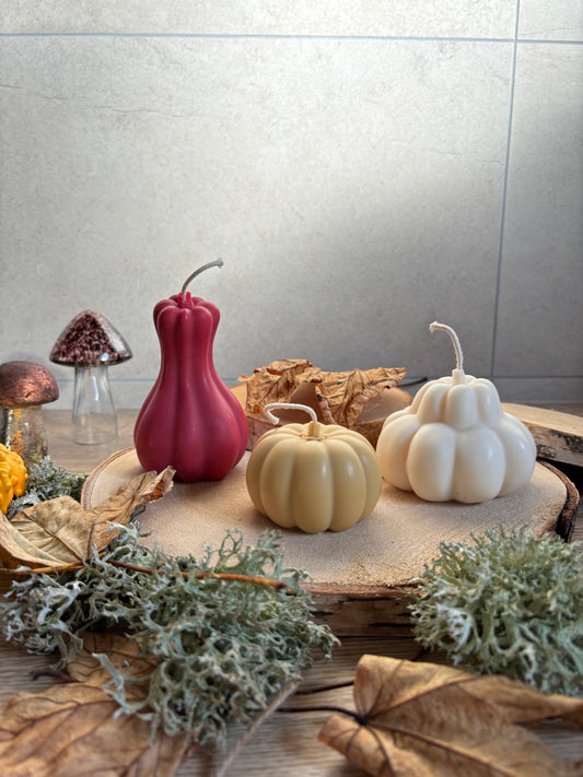 Trio de bougies "courge"
